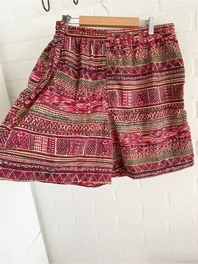 Vintage 90s The Bay x Chritopher Rand Men's Swim Trunks Native Print Size L